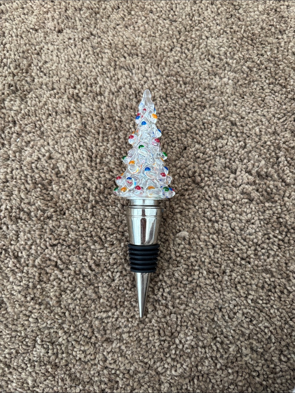 Crystal Christmas Tree Wine Stopper - Multicolor
